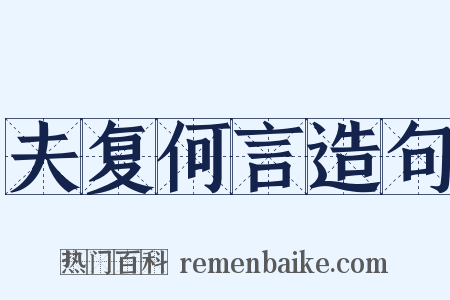 夫复何言造句是什么意思的图片